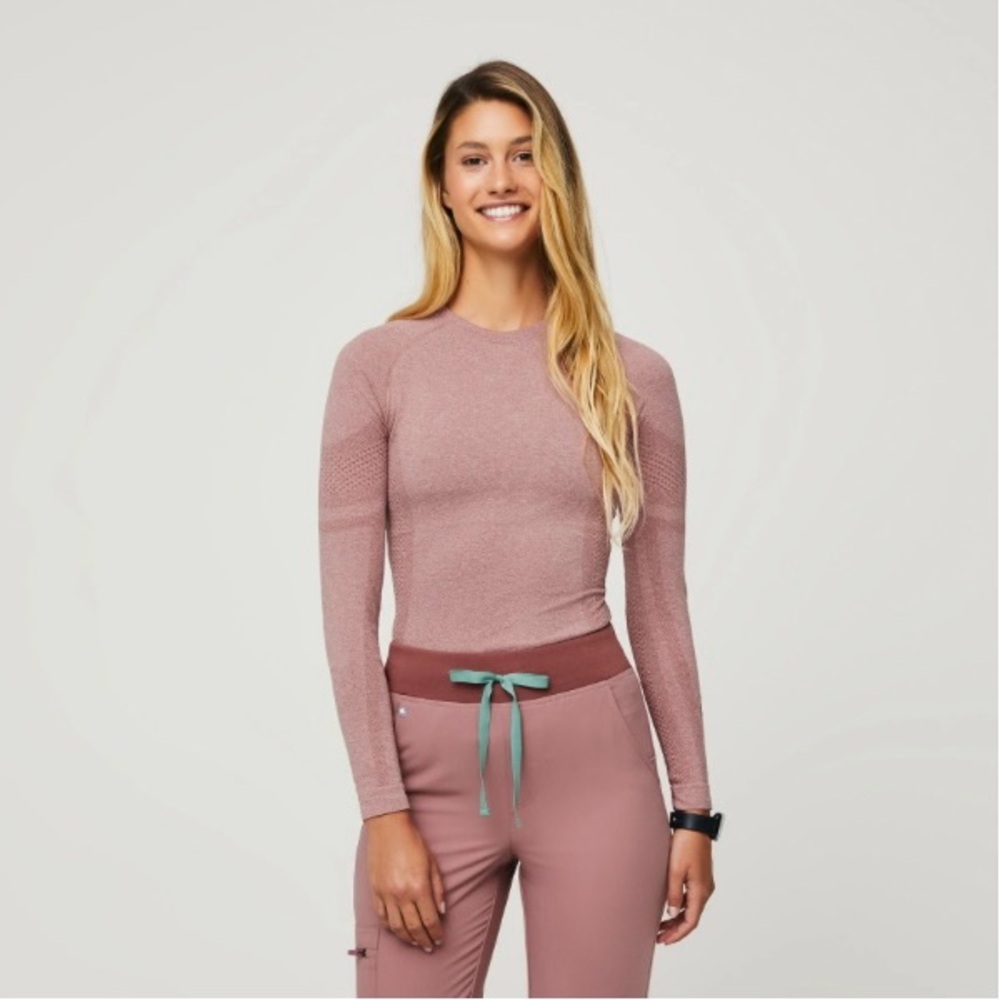 Figs Mineral Mauve Long Sleeve Salta Performance Underscrub